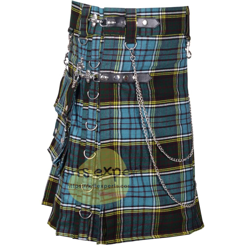 Anderson Tartan 16OZ Stud Kilt With Detachable Chain & Pockets Kilt Experts