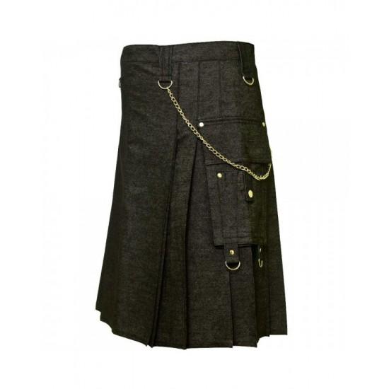 Black Denim Digital Fashion Kilt Kilt Experts