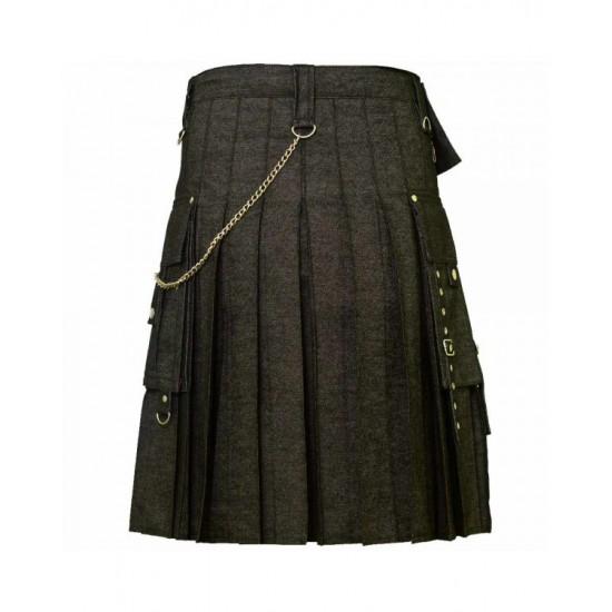 Black Denim Digital Fashion Kilt Kilt Experts