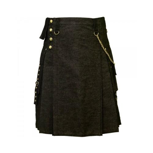 Black Denim Digital Fashion Kilt Kilt Experts