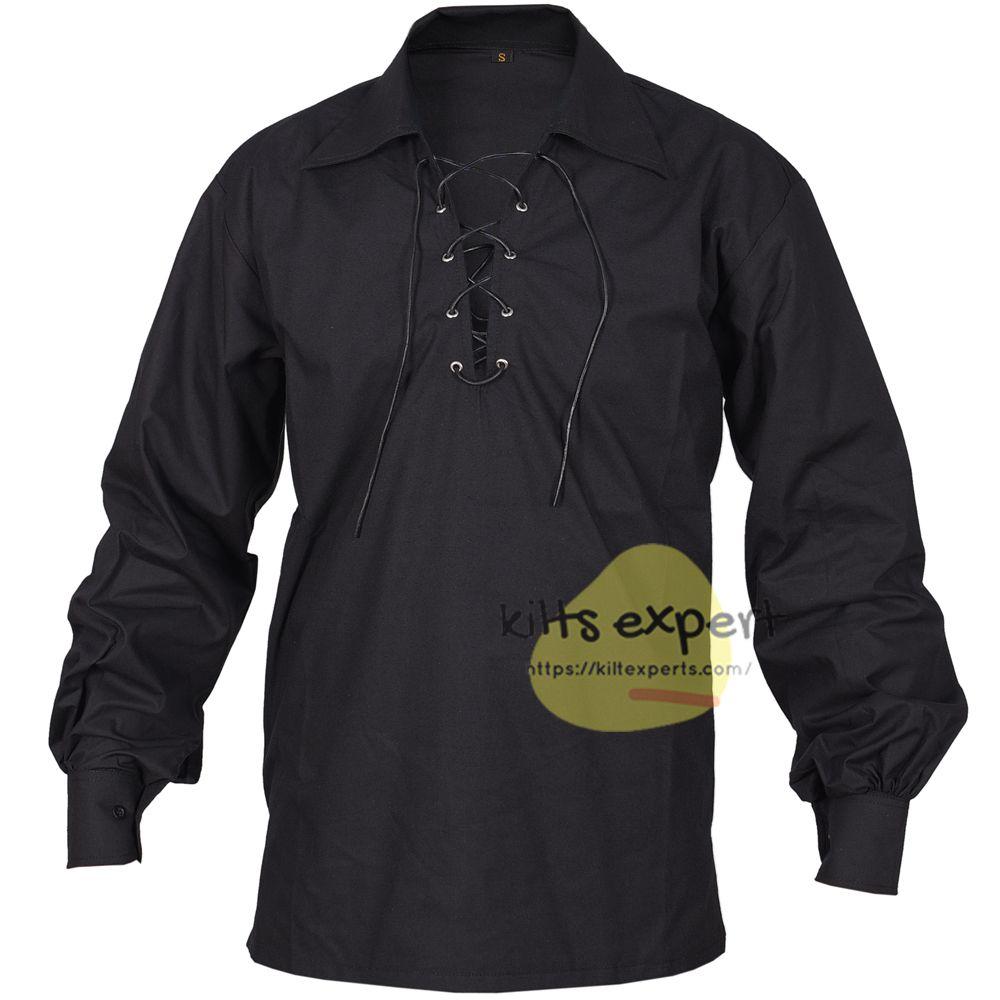 Black Jacobite Gillie Kilt Shirt For Men Kilt Experts