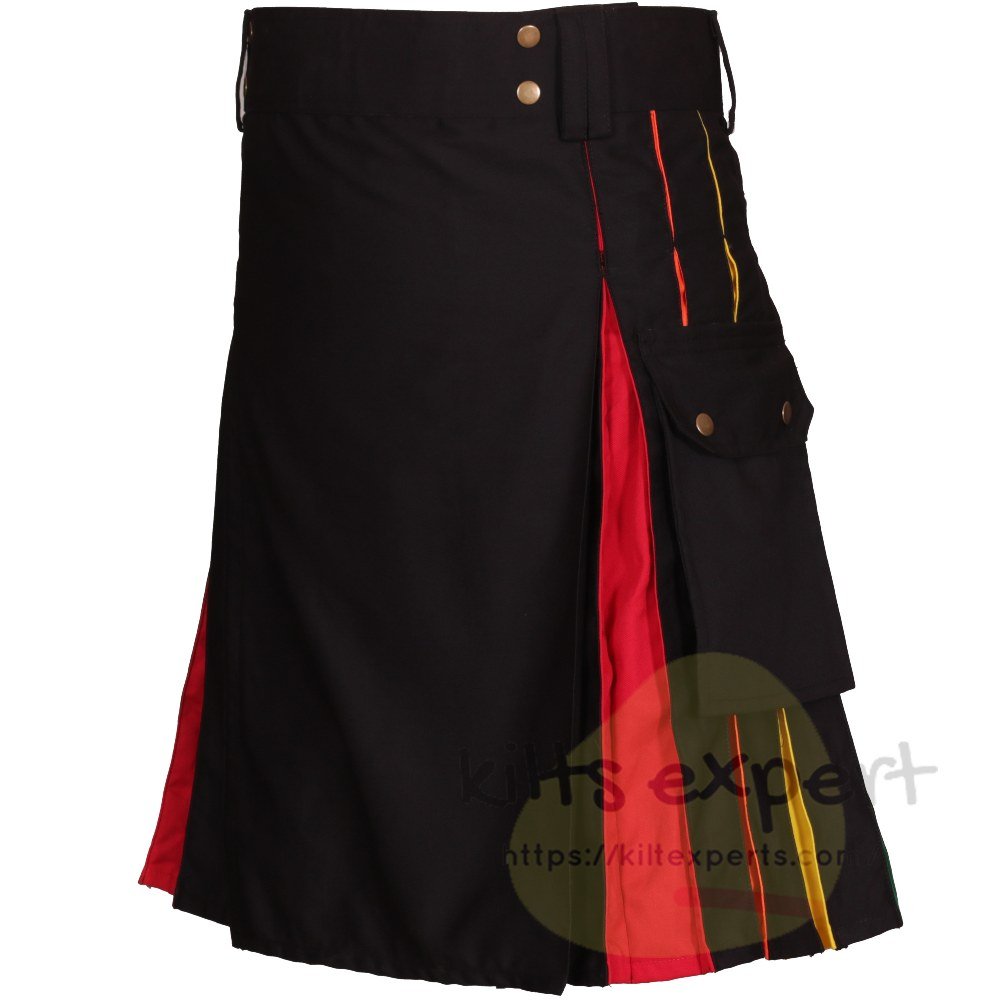 Black Rainbow Utility Kilt For Men - Kilt Experts