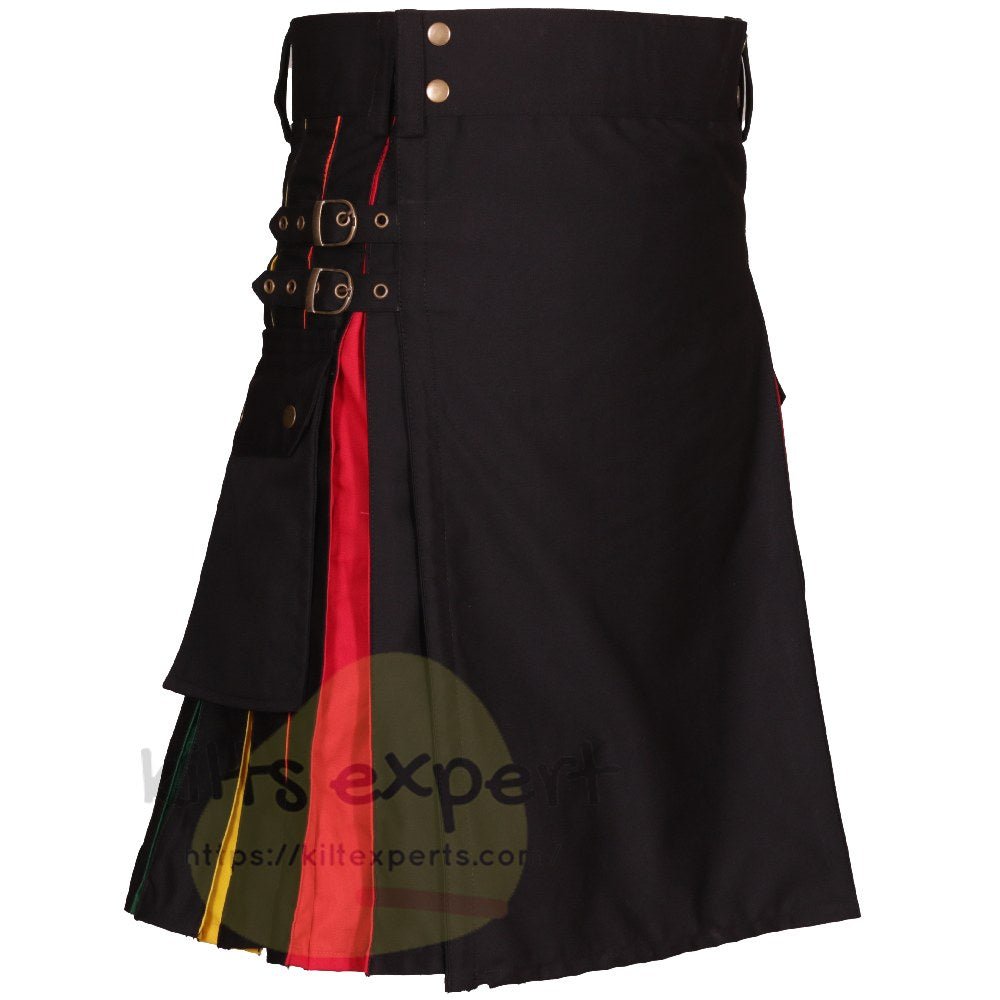 Black Rainbow Utility Kilt For Men - Kilt Experts