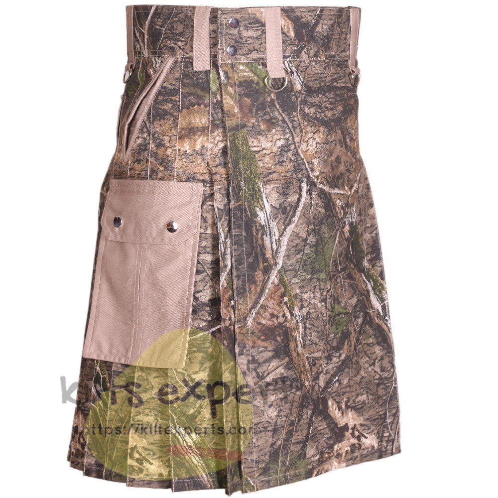 Jungle Camo 6 Pockets Utility Kilt - Kilt Experts