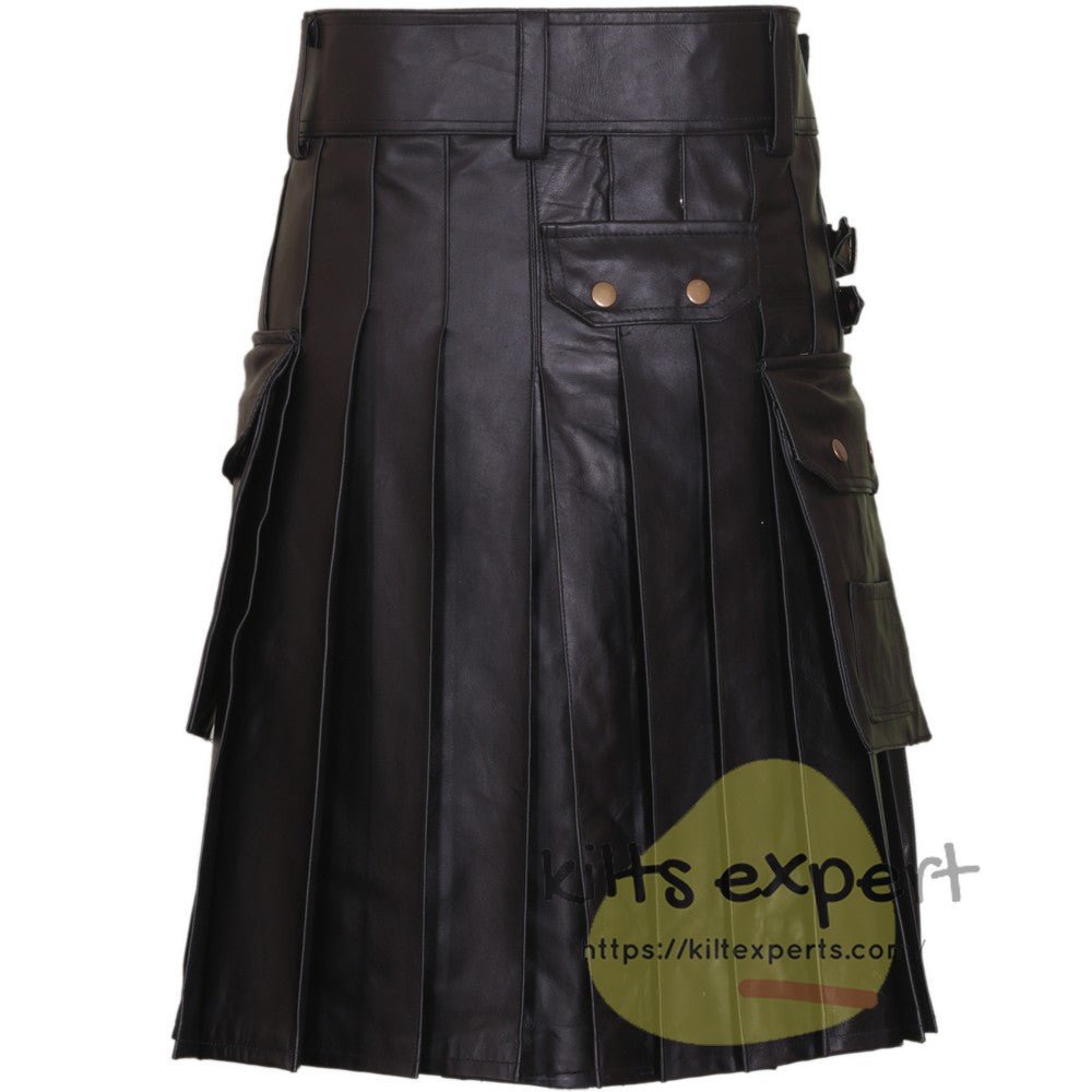 Men's Leather Fashionable Kilt - Kilt Experts