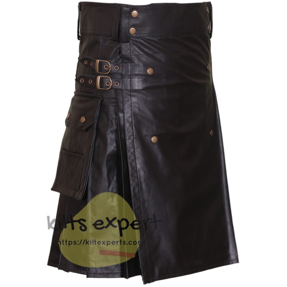 Men's Leather Fashionable Kilt - Kilt Experts