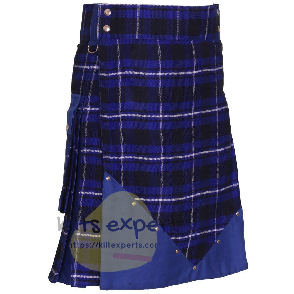 Men's New Stylish Premium Tartan And Cotton In Pleats Hybird Kilt - Kilt Experts