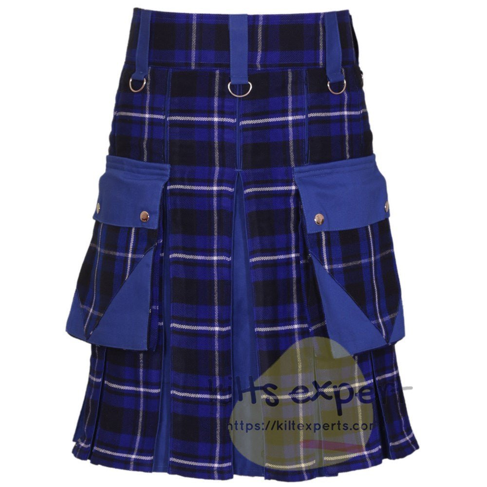 Men's New Stylish Premium Tartan And Cotton In Pleats Hybird Kilt - Kilt Experts