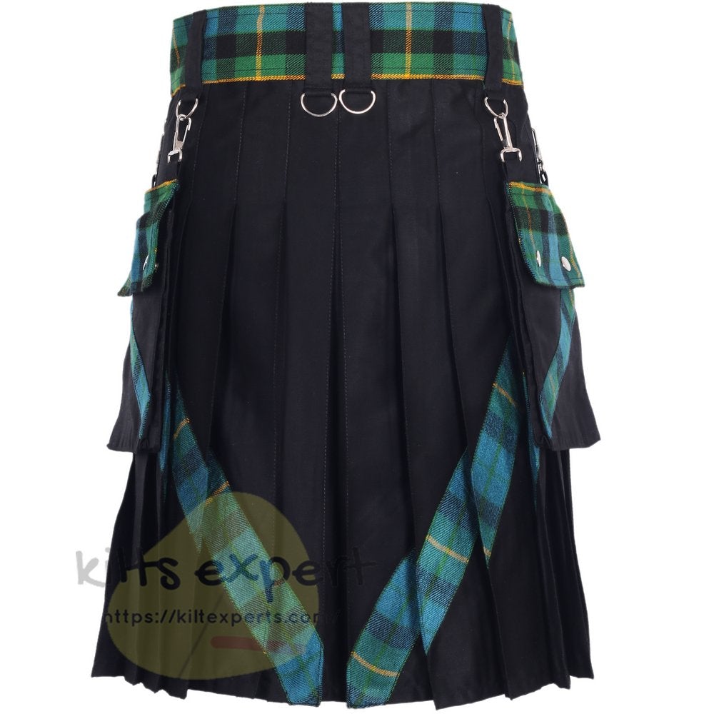 Men's V Style On Pleats Utility Kilt With Detachable Pockets - Kilt Experts