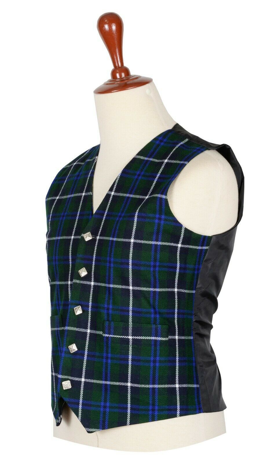 Traditional Scottish Blue Douglas 5 Buttons Tartan Waistcoat / Plaid Vest Kilt Experts