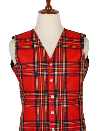 Traditional Scottish Royal Stewart 5 Buttons Tartan Waistcoat / Plaid Vest Kilt Experts