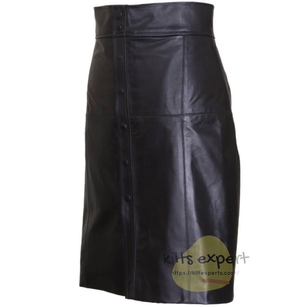 Women Genuine Cowhide Leather Skirt - Kilt Experts