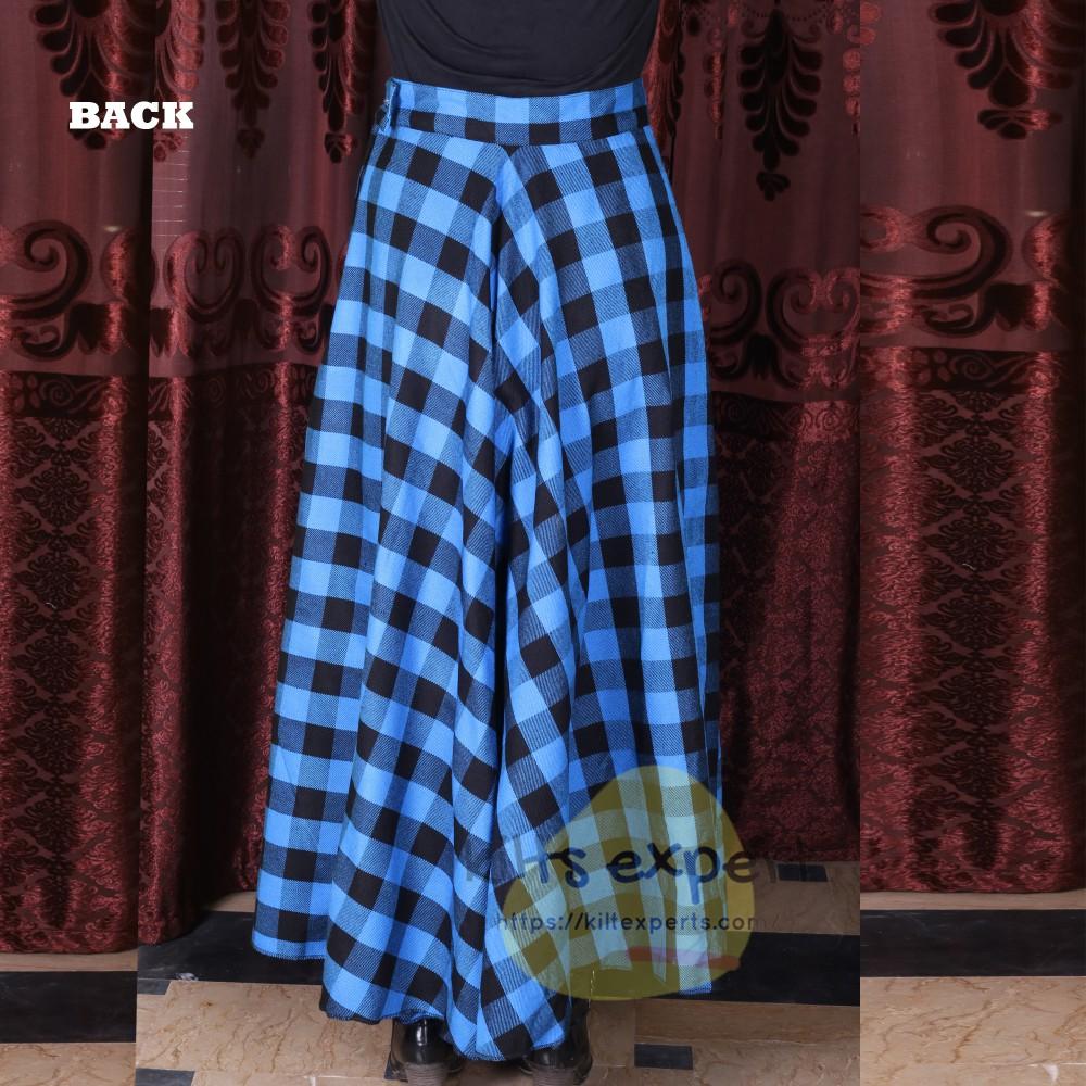 Women's Long Plaid Skirt - Button Zipped Kilt Experts