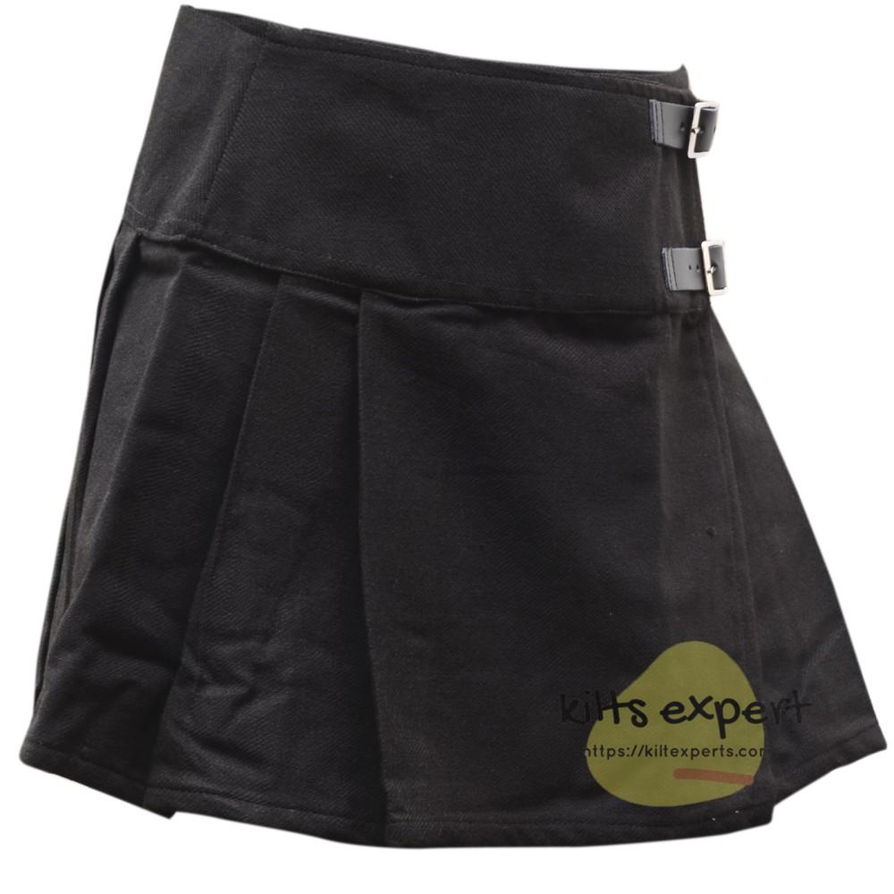 Women's Plain Black Tartan Kilts Kilt Experts